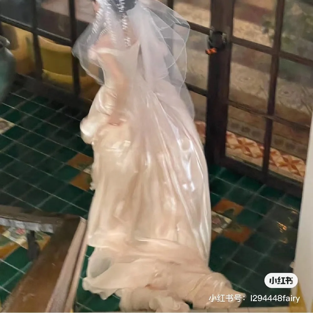 HOLD| Satin wedding dress (size0-6) - Picture 7 of 12